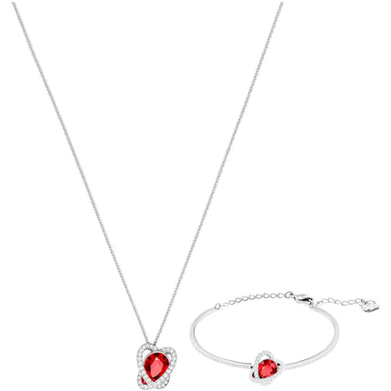 Swarovski Women's Necklace and Bracelet Set - Outstanding Red and White | 5463761 ,