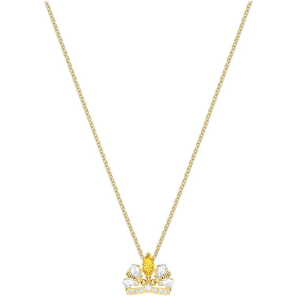 Swarovski Women's Necklace Bee A Queen White and Orange Crystal Gold Plated 5488187 ,