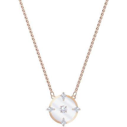 Swarovski Women's Necklace - North Rose Gold Round Glass and Crystals | 5551797 ,