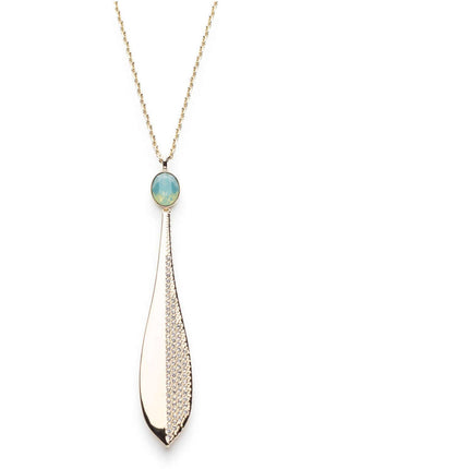 Swarovski Women's Necklace - Stunning Yellow Gold White and Blue Crystal | 5515463 ,