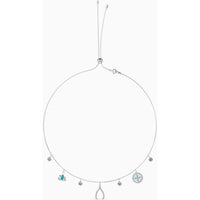 Swarovski Women's Necklace - Symbolic Rhodium Plated Blue, Green Crystals | 5521449 ,