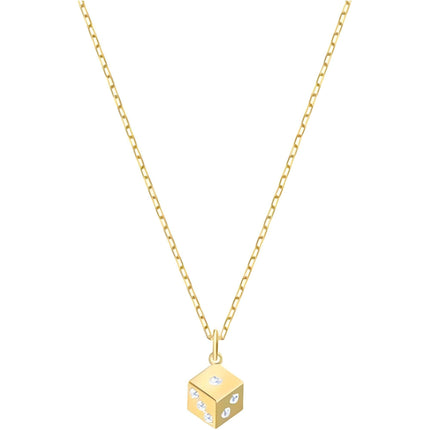 Swarovski Women's Necklace - Tarot Magic Yellow Gold Dice Shape Pendant | 5523560 ,