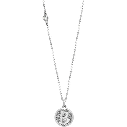 Swarovski Women's Pendant Necklace - Rhodium Plated Letter B Crystal Pavé | 5353204 ,
