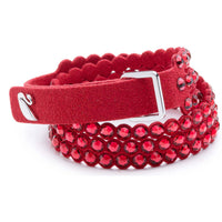 Swarovski Women's Wrap Bracelet - Power Scarlet Red Fabric and Crystals | 5543080 ,