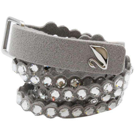 Swarovski Women's Wrap Bracelet - Power Slake Light Grey Alcantra Fabric | 5515991 ,