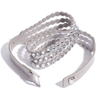 Swarovski Women's Wrap Bracelet - Power Slake Light Grey Alcantra Fabric | 5515991 ,