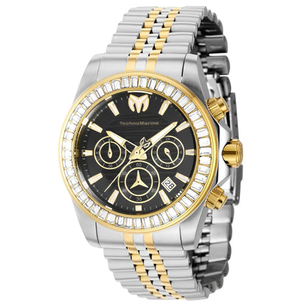 Technomarine Men's Watch - Manta Ray Chrono Black Dial Two Tone Bracelet | TM-222041 ,