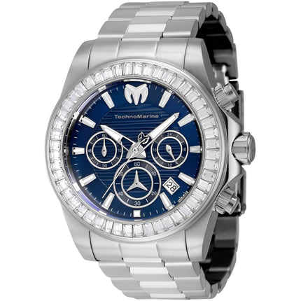 Technomarine Men's Watch - Manta Ray Chrono Blue Dial Silver Bracelet | TM-222002 ,