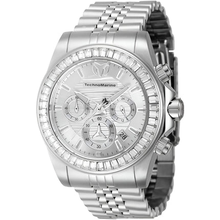 Technomarine Men's Watch - Manta Ray Chrono White Dial Silver Bracelet | TM-222016 ,