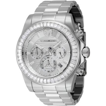Technomarine Men's Watch - Manta Ray Chronograph White Dial Steel Bracelet | TM-222001 ,