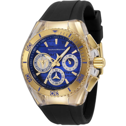 Technomarine Women's Watch - Cruise Silver and Blue Dial Black Strap | TM-120031 ,