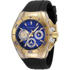 Technomarine Women's Watch - Cruise Silver and Blue Dial Black Strap | TM-120031