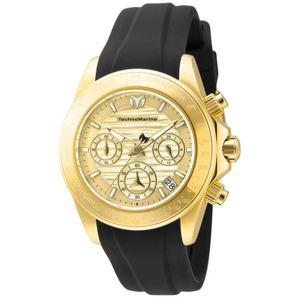 Technomarine Women's Watch - Manta Quartz Gold Tone Dial Black Strap | TM-219041 ,