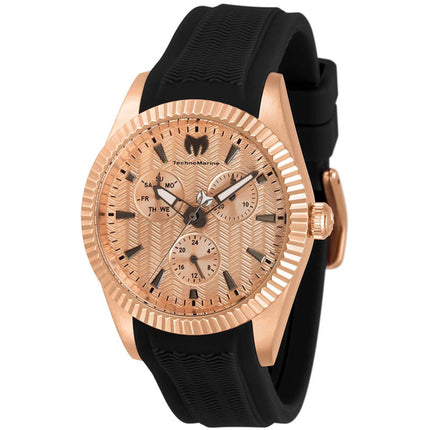 Technomarine Women's Watch - Sea Dream Quartz Rose Gold Dial Black Strap | TM-719033 ,