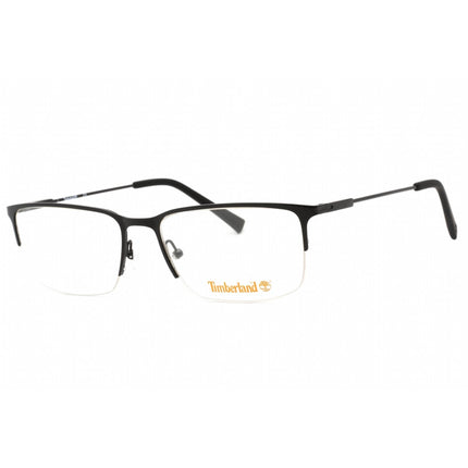 Timberland Men's Eyeglasses - Matte Black Half Rim Rectangular Frame | TB1758 002 ,