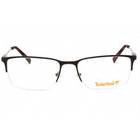 Timberland Men's Eyeglasses - Matte Dark Brown Half Rim Rectangular Frame | TB1758 049 ,