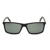 Timberland Men's Sunglasses - Shiny Matte Black Rectangular Plastic Frame | TB9222 01R ,