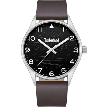 Timberland Men's Watch - Classic Black Dial Brown Leather Strap Quartz | TDWGA9003203 ,