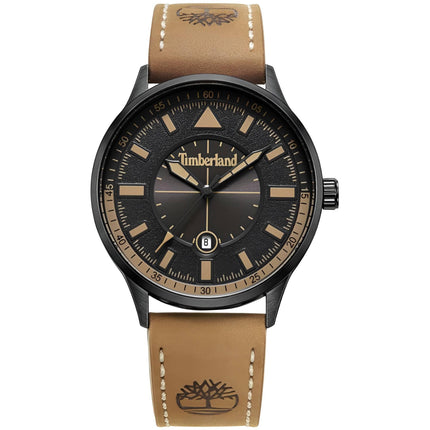 Timberland Men's Watch - Classic Black Dial Tan Leather Strap Date | TDWGB2181503 ,