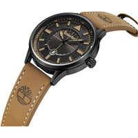 Timberland Men's Watch - Classic Black Dial Tan Leather Strap Date | TDWGB2181503 ,