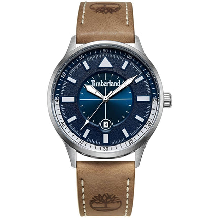 Timberland Men's Watch - Classic Blue Dial Brown Leather Strap Date | TDWGB2181501 ,