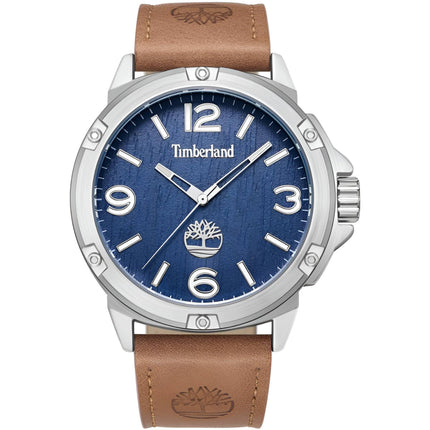 Timberland Men's Watch - Classic Blue Dial Brown Leather Strap Quartz | TDWGA9002202 ,