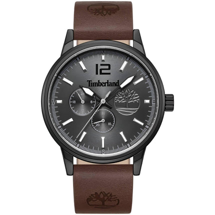 Timberland Men's Watch - Classic Grey Dial Brown Leather Strap Date | TDWGF9002301 ,