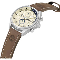 Timberland Men's Watch - Dress Sport Beige Dial Leather Strap Chrono | TDWGC9000403 ,