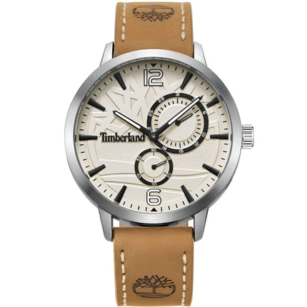 Timberland Men's Watch - Dress Sport Beige Dial Tan Strap Quartz Date | TDWGF2182102 ,