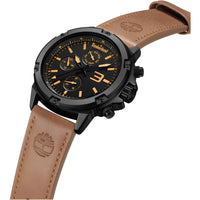 Timberland Men's Watch - Dress Sport Black Dial Brown Strap Day-Date | TDWGF9002901 ,