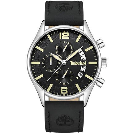 Timberland Men's Watch - Dress Sport Black Dial Leather Strap Chrono | TDWGC9001201 ,