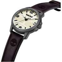 Timberland Men's Watch - Quartz Cream Dial Brown Genuine Leather Strap | TDWGA9002504 ,