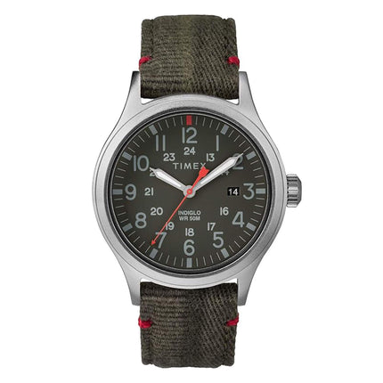 Timex Men's Watch - Allied Silver Tone Case Green Dial Fabric Strap | TW2R60900VQ ,