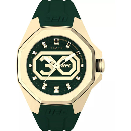 Timex Men's Watch - UFC Pro 30th Anniversary Green and Gold Dial Strap | TW2V90100 ,