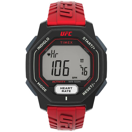 Timex Men's Watch - UFC Spark Heart Rate Digital Dial Red Resin Strap | TW2V84000 ,