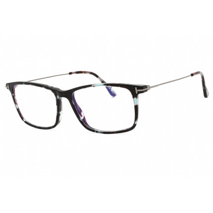 Tom Ford Men's Eyeglasses - Colored Havana Acetate Rectangular Frame | FT5758-B 055 ,