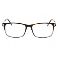 Tom Ford Men's Eyeglasses - Shiny Havana/Grey Rectangular Plastic Frame | FT5584-B 056 ,