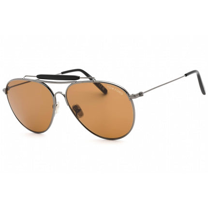 Tom Ford Men's Sunglasses - Shiny Gunmetal Metal Frame Brown Lens | FT0995 08E ,