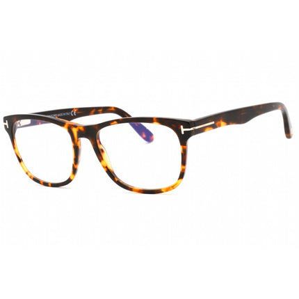 Tom Ford Unisex Eyeglasses - Shiny Vintage Havana Rectangular Frame | FT5662-B 056 ,