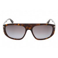 Tom Ford Unisex Sunglasses - Dark Havana Plastic Full Rim Rectangular | FT1002 52B ,