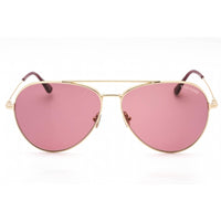 Tom Ford Unisex Sunglasses - Gold Metal Aviator Shape Frame Violet Lens | FT0996 32Y ,