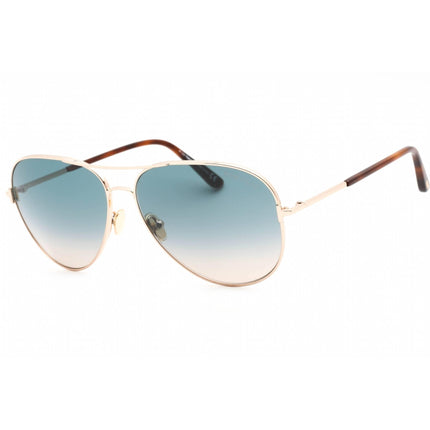 Tom Ford Unisex Sunglasses - Gradient Green Lens Aviator Full Rim Frame | FT0823 28P ,