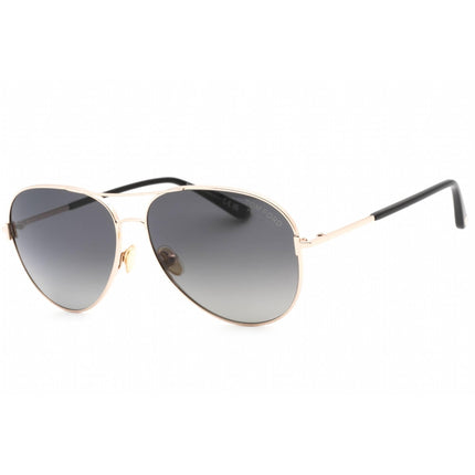 Tom Ford Unisex Sunglasses - Shiny Rose Gold Metal Full Rim Aviator Frame | FT0823 28D ,