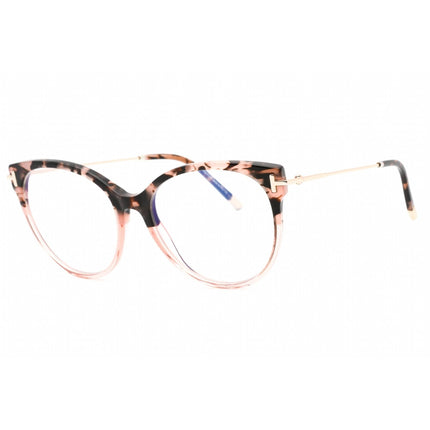 Tom Ford Women's Eyeglasses - Coloured Havana/Clear Plastic Cat Eye | FT5770-B 055 ,