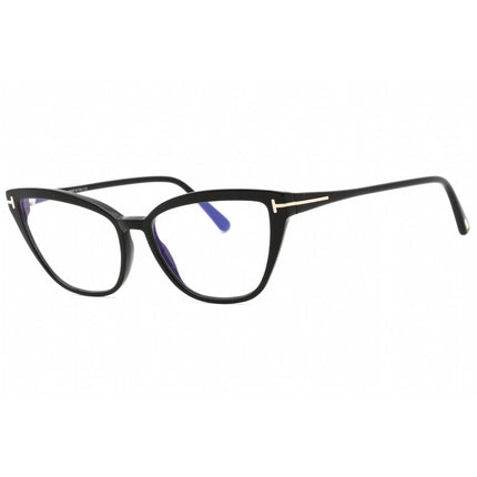 Tom Ford Women's Eyeglasses - Shiny Black Plastic Full Rim Round Frame | FT5825-B 001 ,