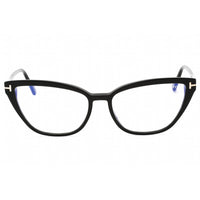 Tom Ford Women's Eyeglasses - Shiny Black Plastic Full Rim Round Frame | FT5825-B 001 ,