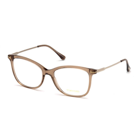 Tom Ford Women's Eyeglasses - Transparent Brown Plastic Full Rim Frame | FT5510 045 ,