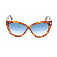 Tom Ford Women's Sunglasses - Gradient Blue Lens Plastic Cat Eye Frame | FT0511 53W ,