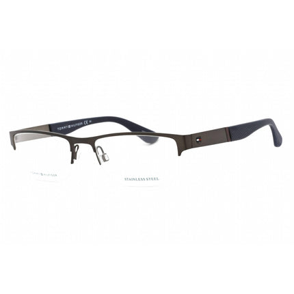 Tommy Hilfiger Men's Eyeglasses - Matte Dark Ruthenium Half Rim | Th 1524 0R80 00 ,