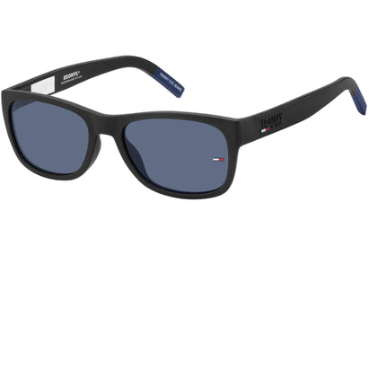 Tommy Hilfiger Unisex Sunglasses - Matte Black/Blue Plastic Frame | TJ 0025/S 00VK ,